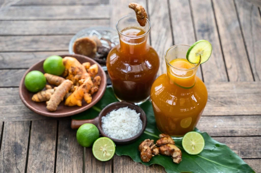 Choosing a healthy bottled drink like Jamu in Bali, a smart choice for staying hydrated.